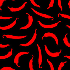 Red Chili Pepper Seamless Pattern