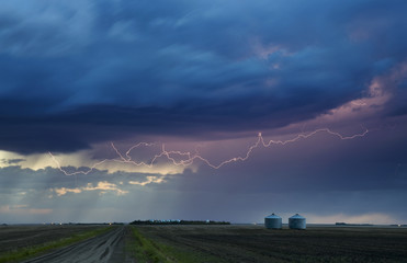 Storm Lightning Rural Canada
