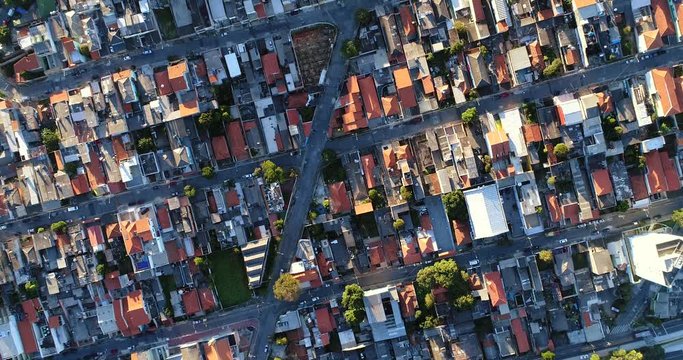 Top View of Suburban Neighborhood in Sao Paulo, Brazil