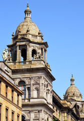Fototapeta na wymiar Towers of the City Chambers, Glasgow, Scotland
