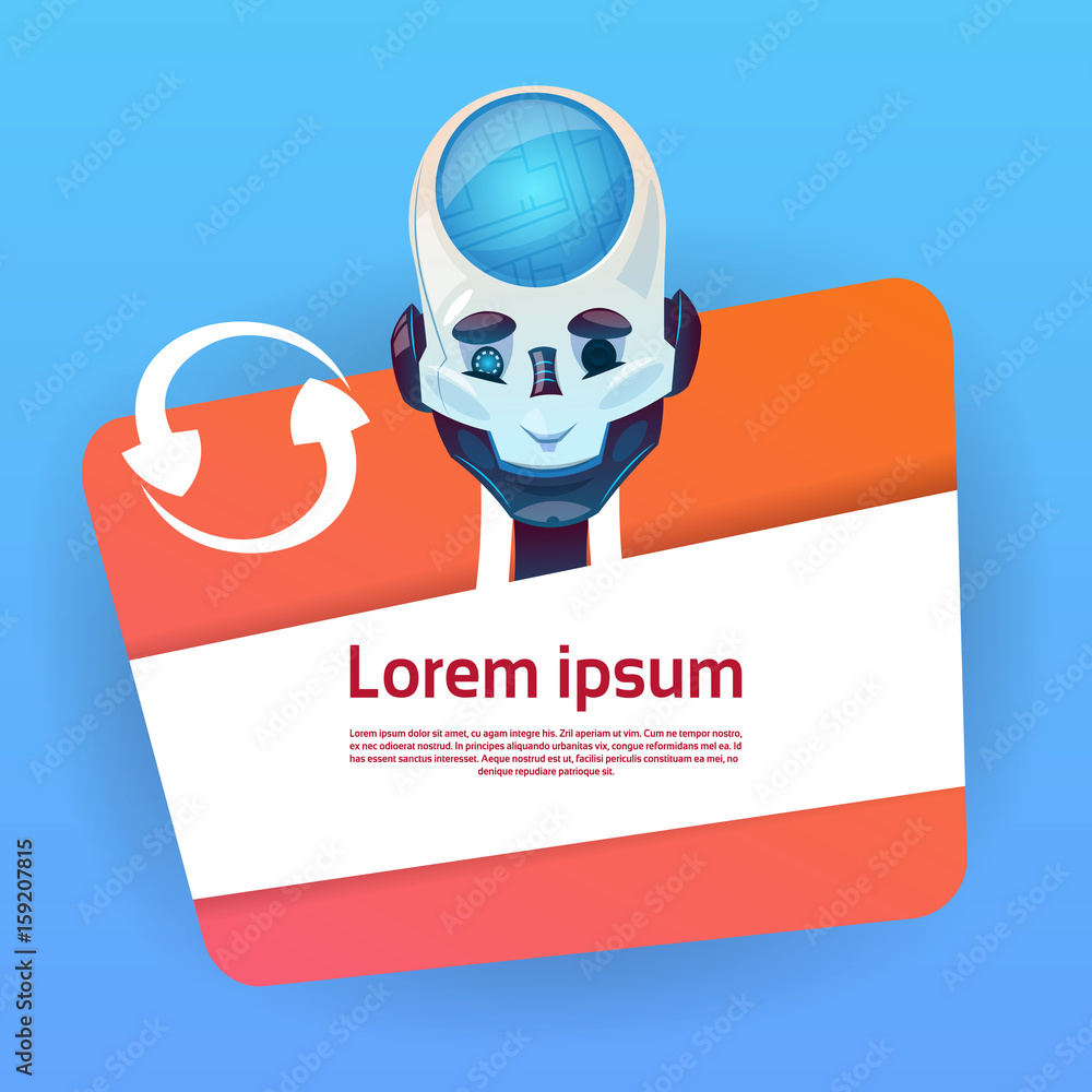 Poster chat bot robot virtual assistance element of website or mobile applications artificial intelligence 