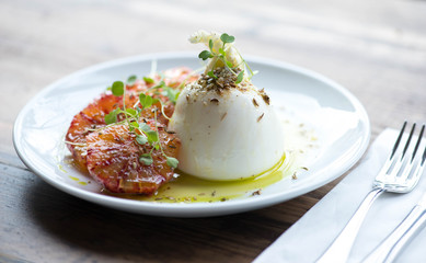 Burrata with blood orange