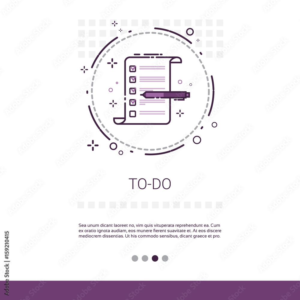 Poster to do check list paper document web banner with copy space vector illustration