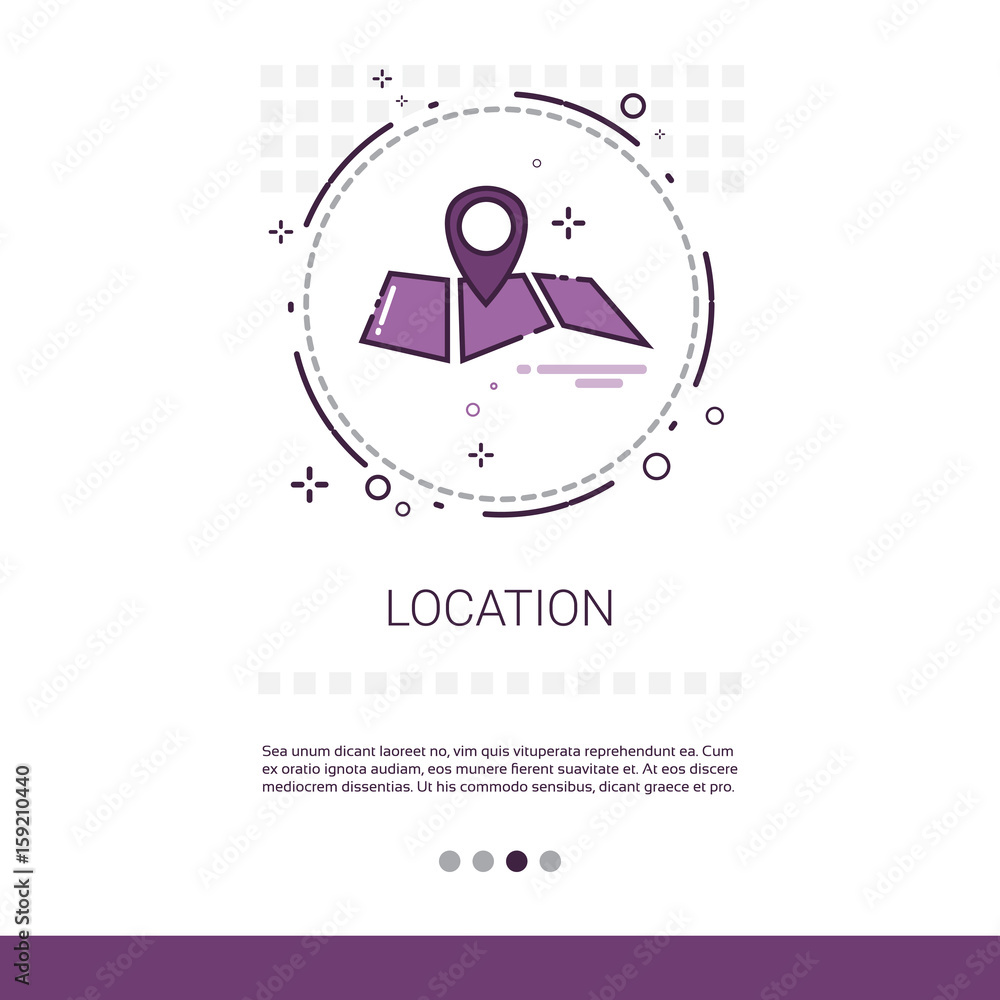 Poster map navigation location position web banner with copy space vector illustration