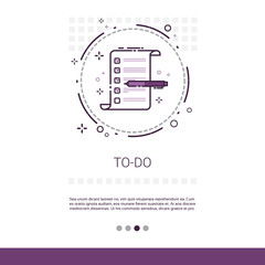 To Do Check List Paper Document Web Banner With Copy Space Vector Illustration