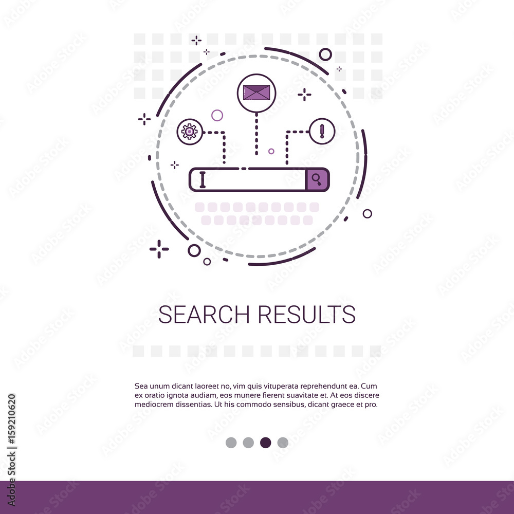 Poster search result web data banner with copy space vector illustration