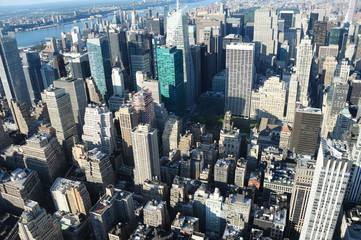 Fototapeta na wymiar high angle view of New York skyscrapers