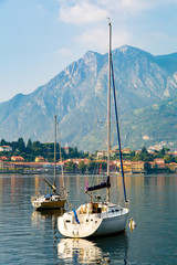 Sailboats anchoring in Como, Lago di Como, Italy - 159210662