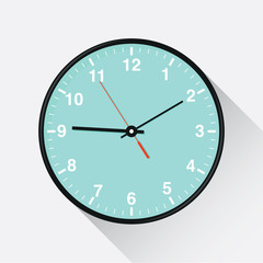 Clock icon. Flat design. Vector illustration.