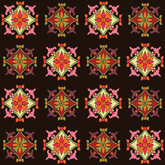 Colorful seamless pattern set with color floral motif Abstract pattern and texture designs for background.