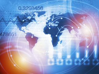 World Business Background Concept in Blue