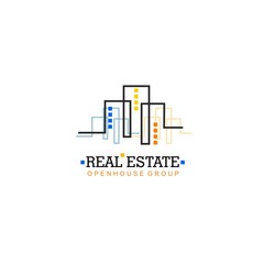 Real Estate logo design template. Corporate branding identity.