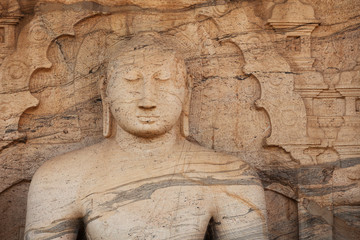 Fototapeta na wymiar Polonnaruwa Gal Vihara Buddhist Statue. Sri Lanka