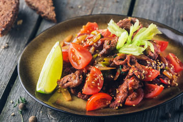 Beef salad in the Thai style