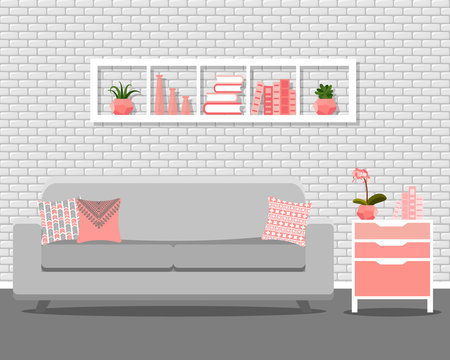 Vector illustration with living room