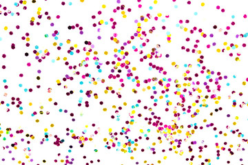 Colourful Glitter on White Background