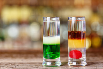 Cocktail set on the bar