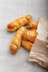 sausage dough, homemade cakes, top view