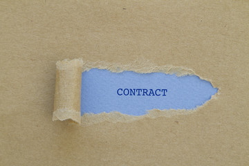 Contract written under torn paper.