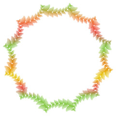 Beautiful round frame with gradient filled. Color elegant flower frame for advertisements, flyer, web, wedding and other invitations or greeting cards. Raster clip art.
