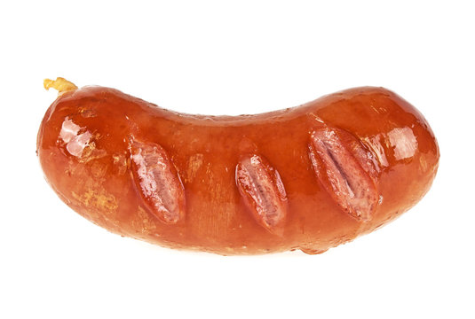 Tasty grilled sausage isolated on a white background