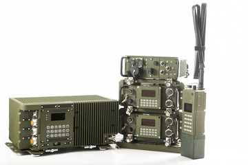 military communication station isolated on white