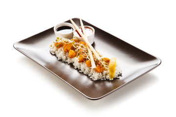 Chicken nuggets with rice 