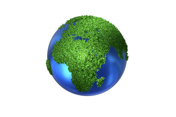 Earth globe in green environment concept - 3d rendering