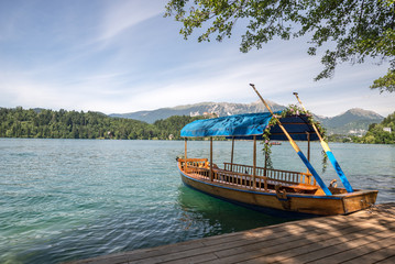 Naklejka na ściany i meble Romantic boating on the lake