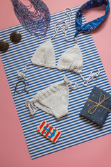 Knitted white swimsuit