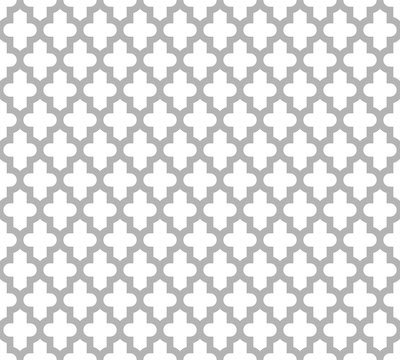 Moroccan islamic seamless pattern background in grey and white. Vintage and retro abstract ornamental design. Simple flat vector illustration.
