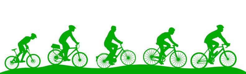 Obraz premium Silhouette Radtour