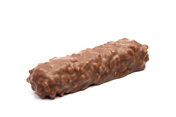 Chocolate candies isolated on white background.