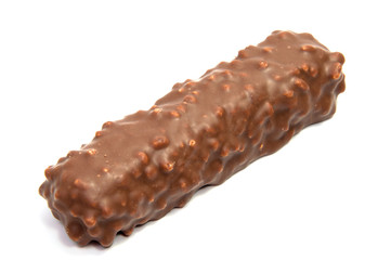 Chocolate candies isolated on white background.