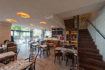 Fototapeta na wymiar Restaurant interior,new,urban