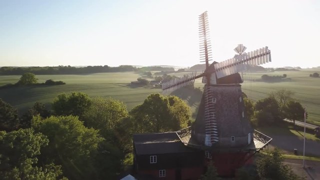 Dutch Windmills And Fields