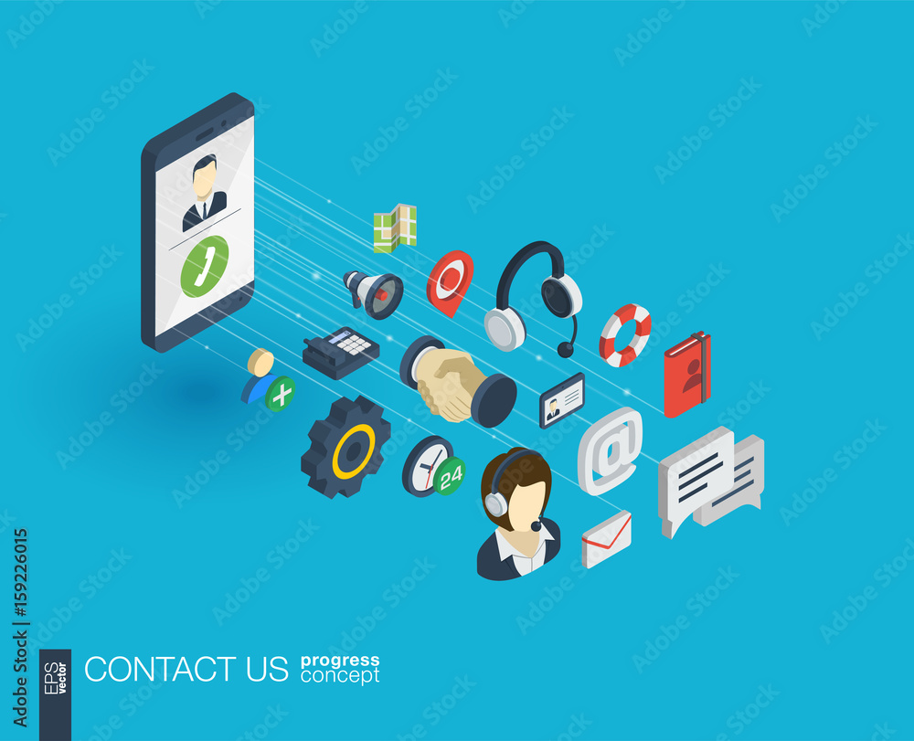 Poster support integrated 3d web icons. digital network isometric progress concept. connected graphic desig