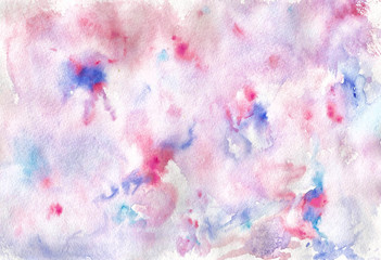colored paint divorces on watercolor paper texture, abstract background