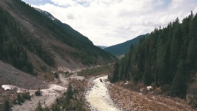 mountain river,shooting with the drone