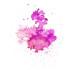 Colorful abstract watercolor texture stain with splashes and spatters. Modern creative watercolor background for trendy design.