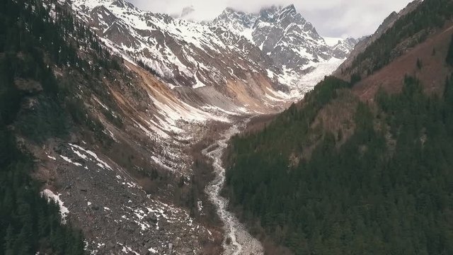 imagery of the glacier from the drone
