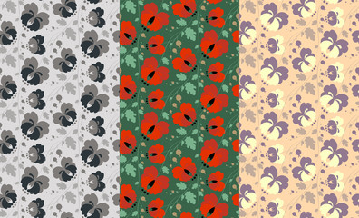 Pattern with summer flowers