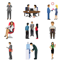 office people flat icon set