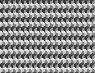 Abstract retro background - isometric grayscale cubes in vector