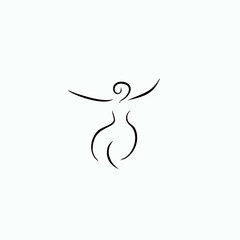 woman icon vector line illustration