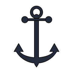 Black anchor over white background vector illustration