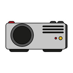 Video beam projector over white background vector illustration