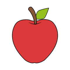 Red apple over white background vector illustration