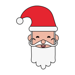 Santa face over white background vector illustration