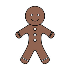 Gingerbread man over white background vector illustration